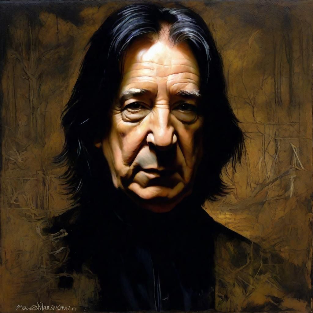Surreal Portrait of Alan Rickman as Severus Snape in Moody W...