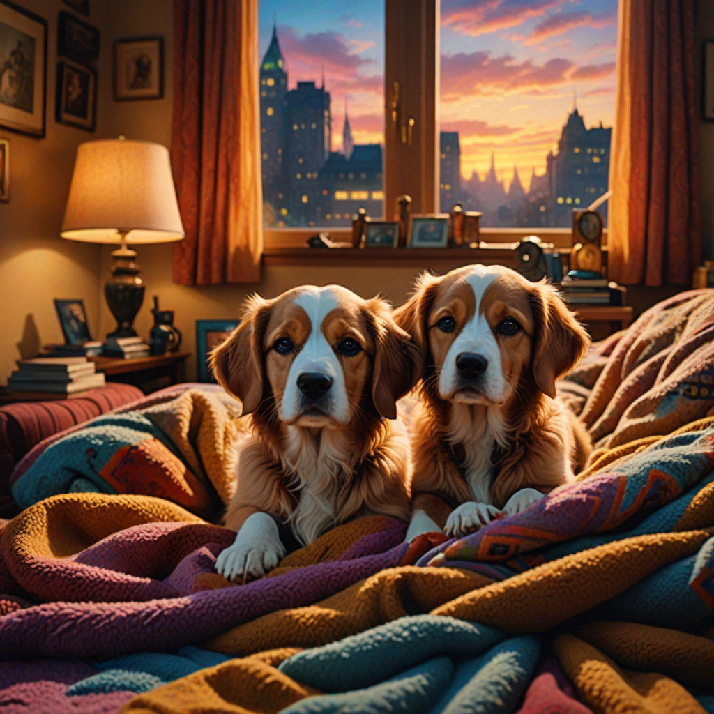 Cozy Couple's Movie Night Under Golden Light