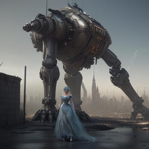 Cinderella in Apocalyptic Seville: Sci-Fi Cinematic Render