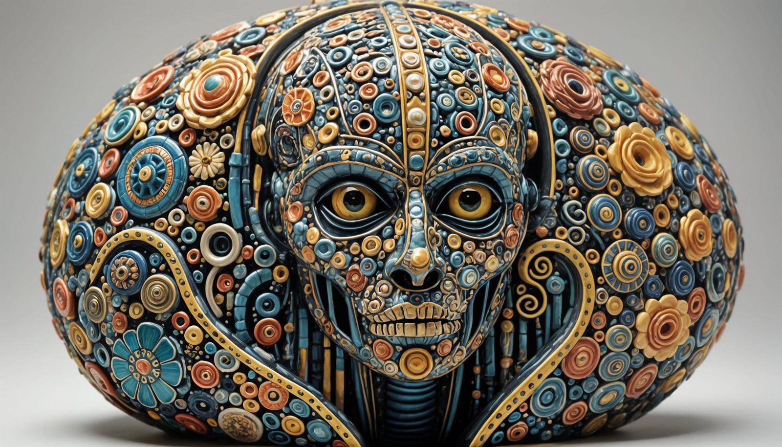 Hyper-Detailed Ceramic Masterpiece with Intricate Patterns a...
