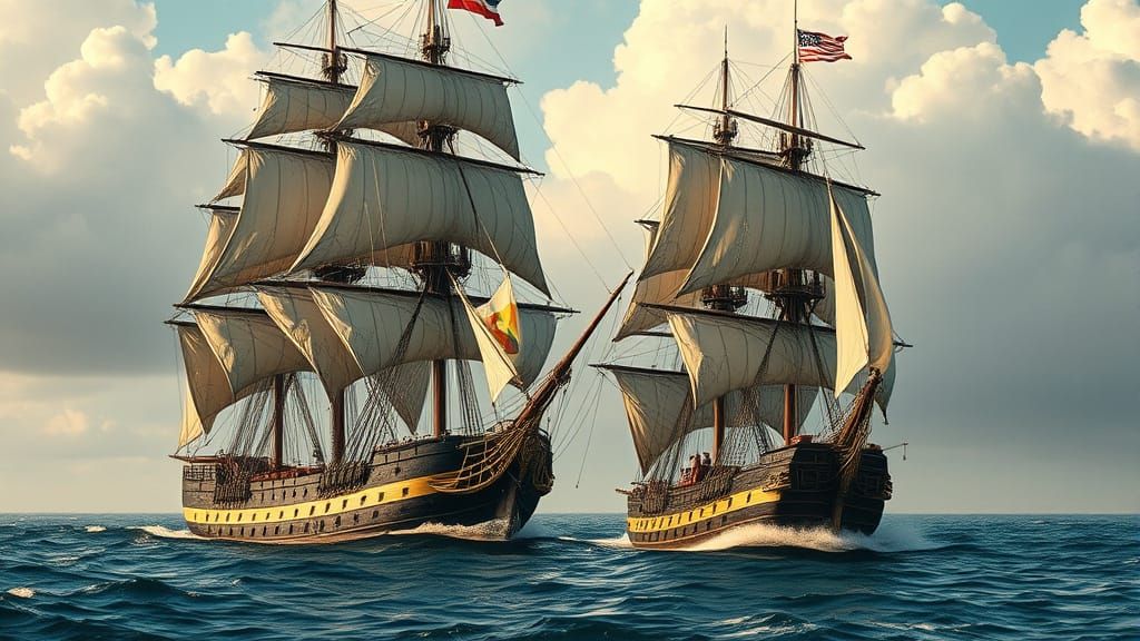 18th Century Naval Warfare Masterpiece in Cinematic Style