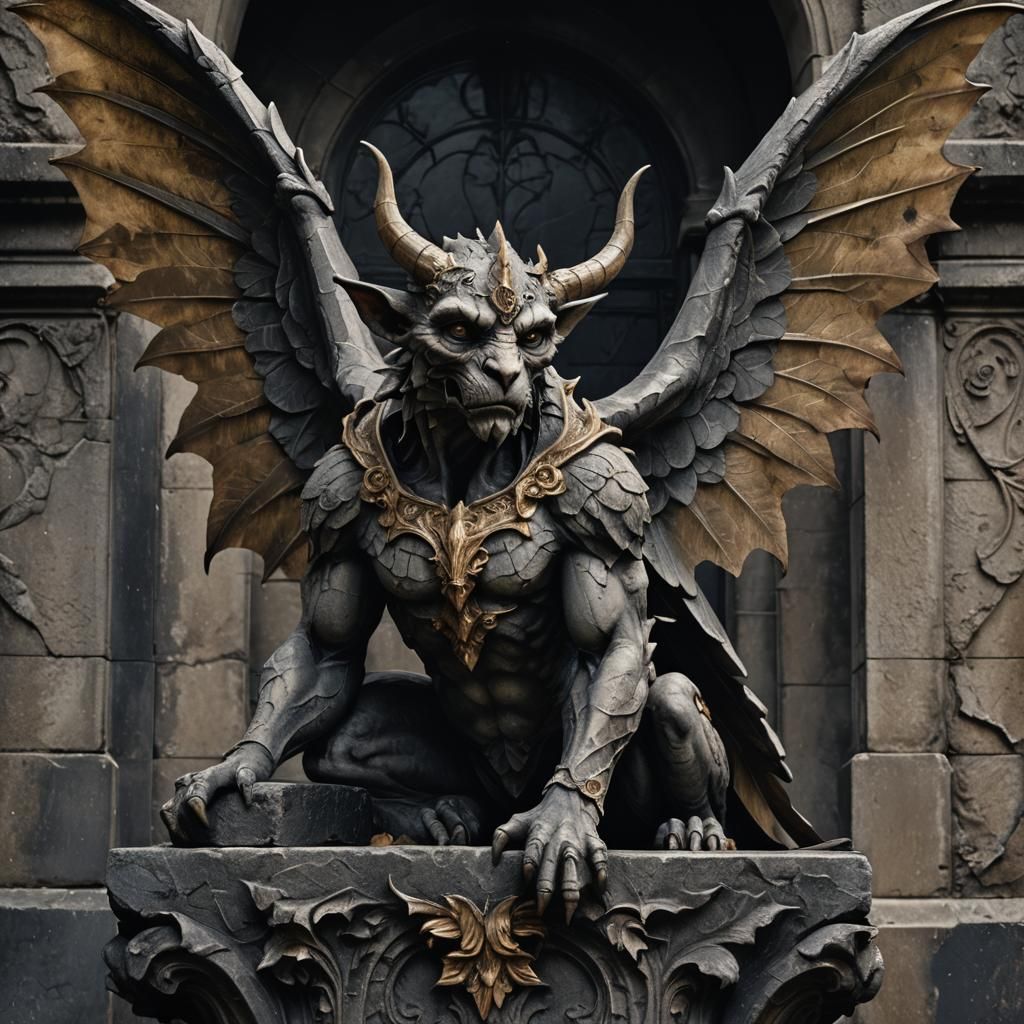 Dark Fairy Gargoyle in Gothic Fantasy Style