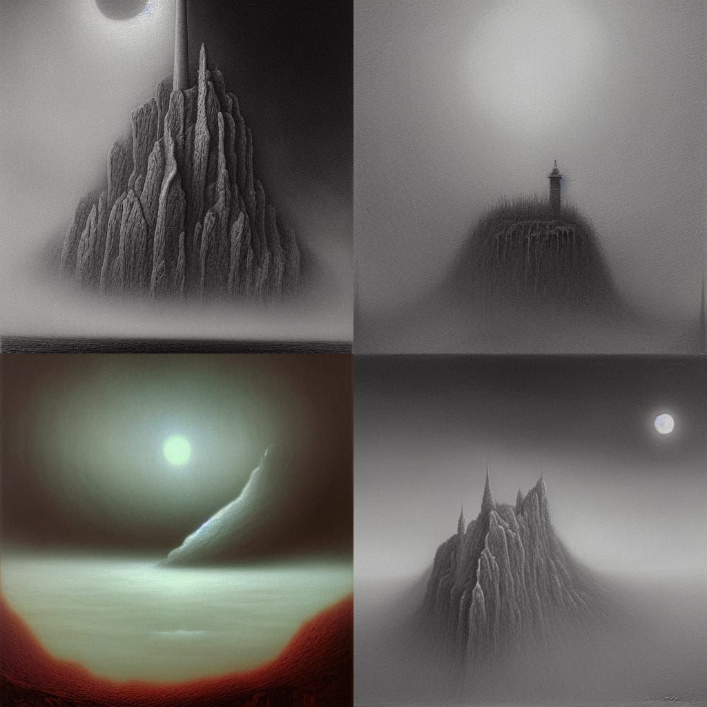 Beksinski Inspired Horror Tattoo Design in Oil