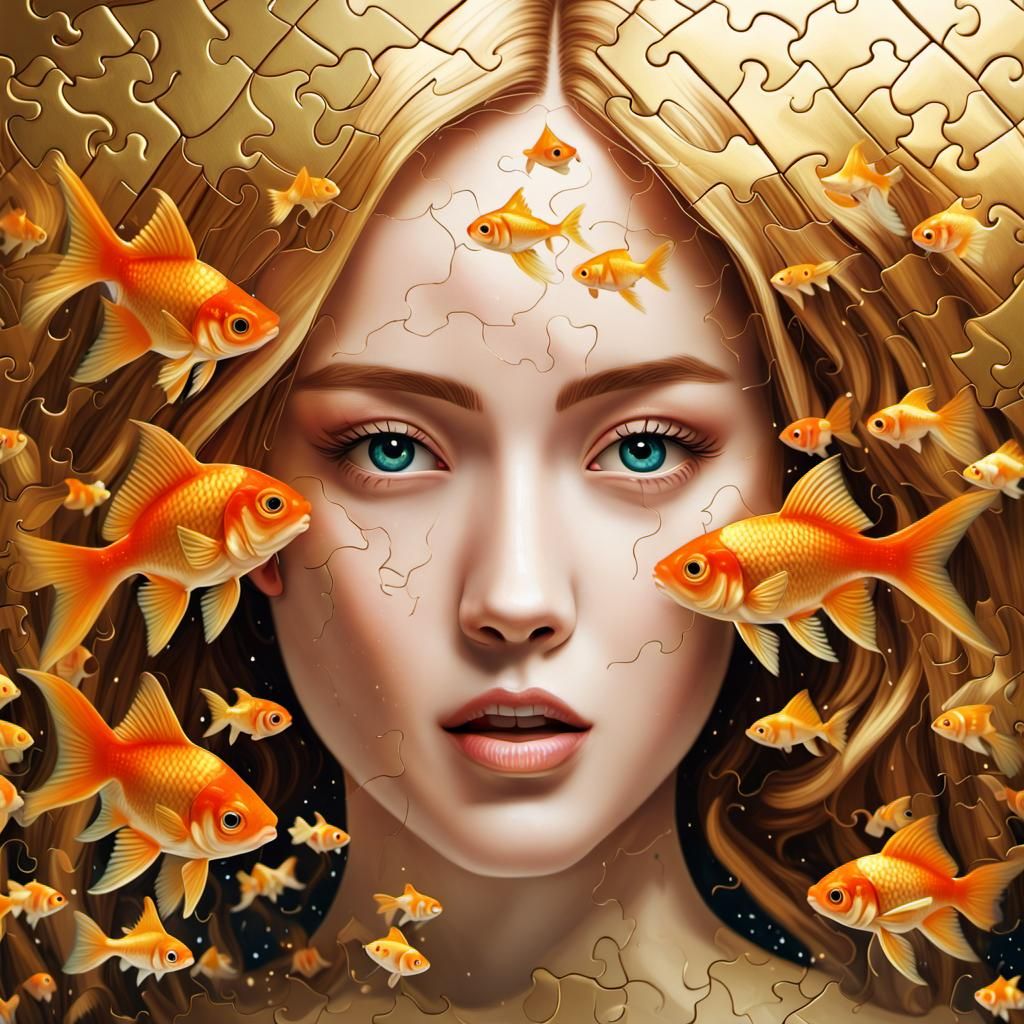 Golden Lady Puzzle in Deep Ocean, Cinematic