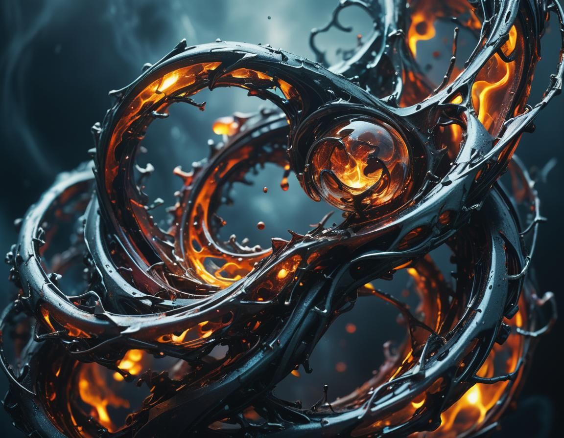 Surreal Close-up of Twisted Interconnected Shapes