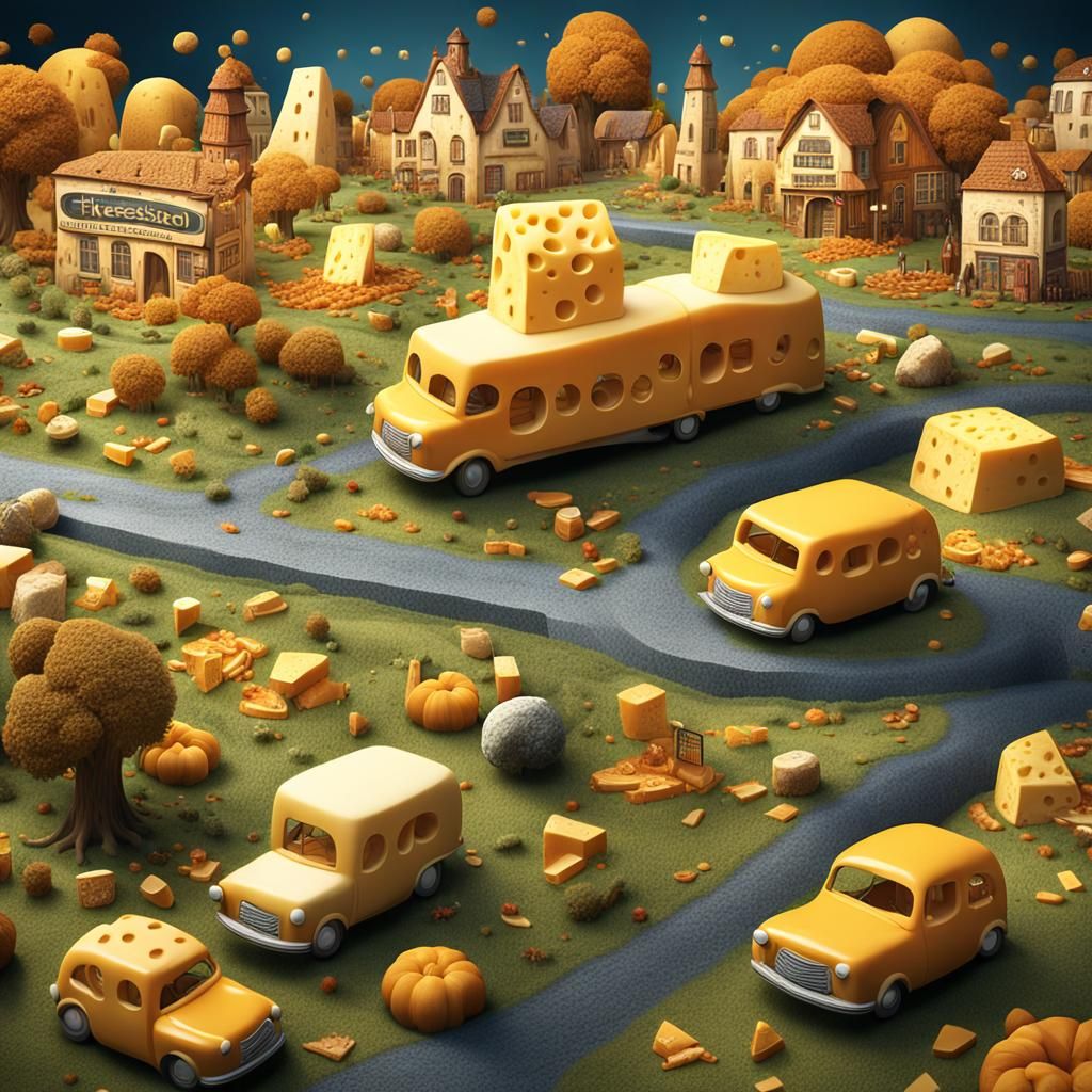 Cheeseland: A Fantastical World of Cheese in Digital Art