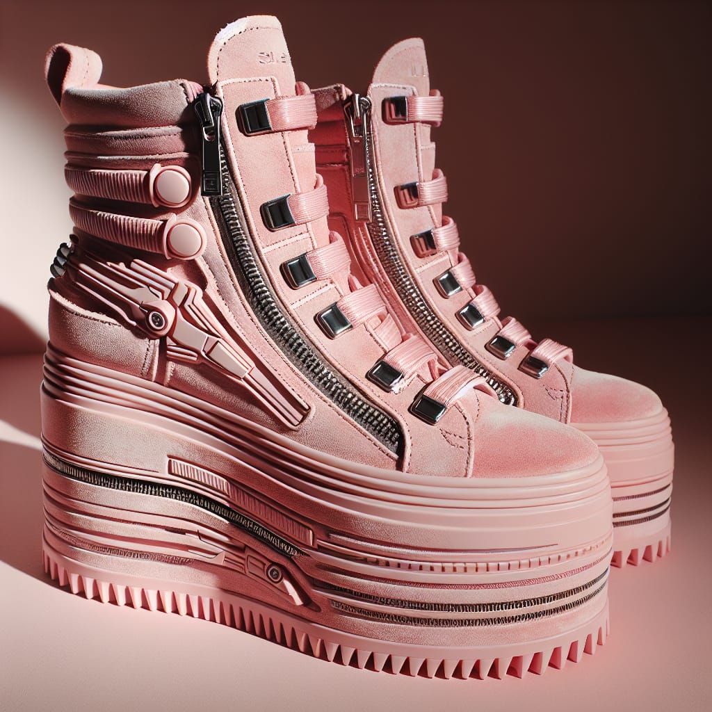 Pink Suede Space Odyssey Platform Sneakers