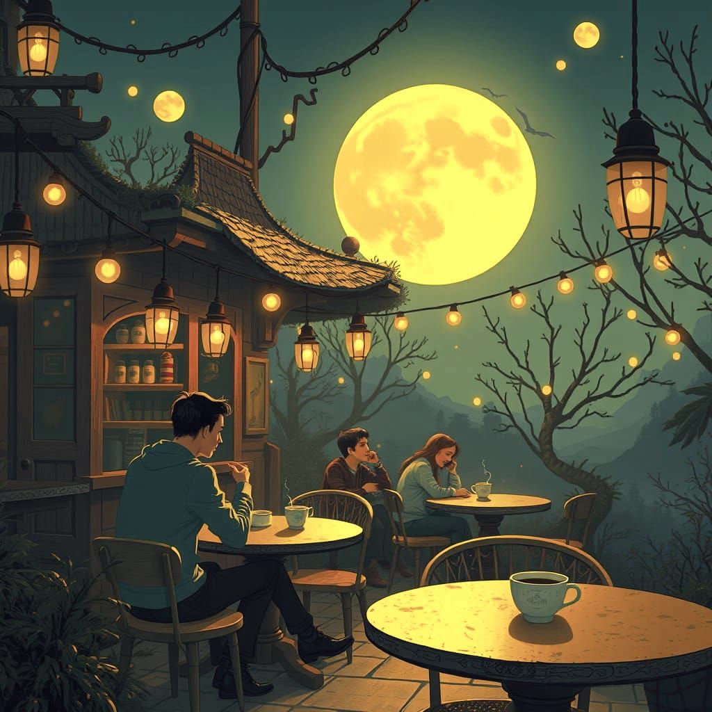 AI Interpretation of Moon Cafe Concept