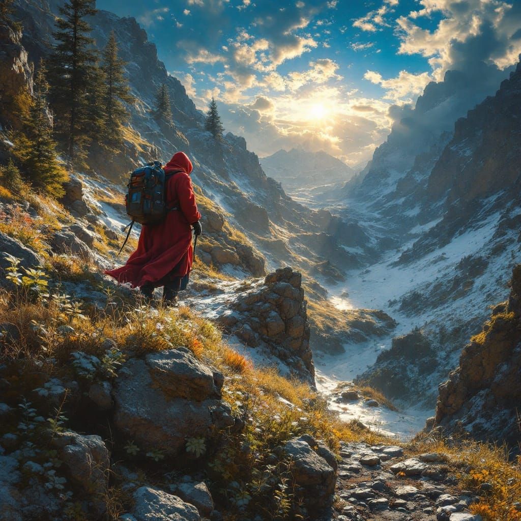 Ethereal Landscape in Vibrant Watercolor