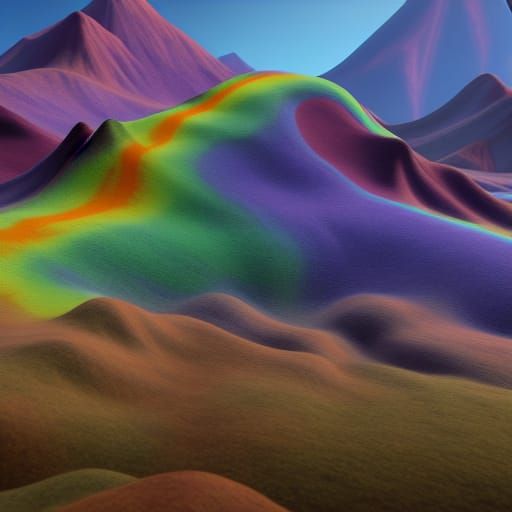 Tie Dye Mountains: Fantasy Concept Art