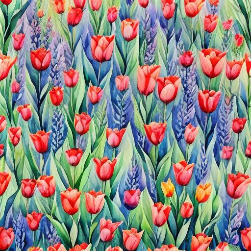 Watercolor Flowers in Bloom