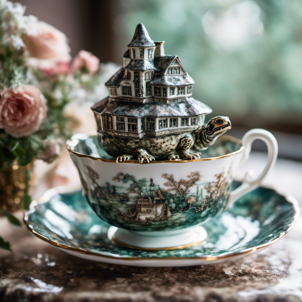 Exquisite porcelain Teacup and saucer, Terrapin Flyer, steam...