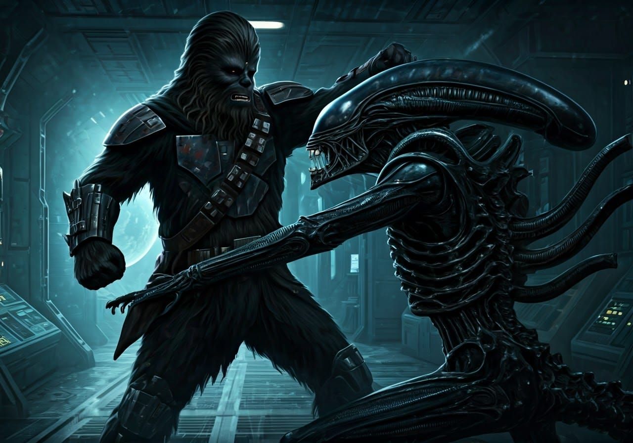 Wookie Bounty Hunter versus Xenomorph