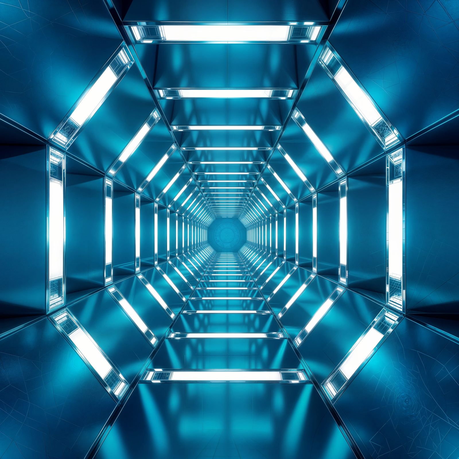 Infinite Tunnel: Hyper-Realistic 3D Geometric Pattern