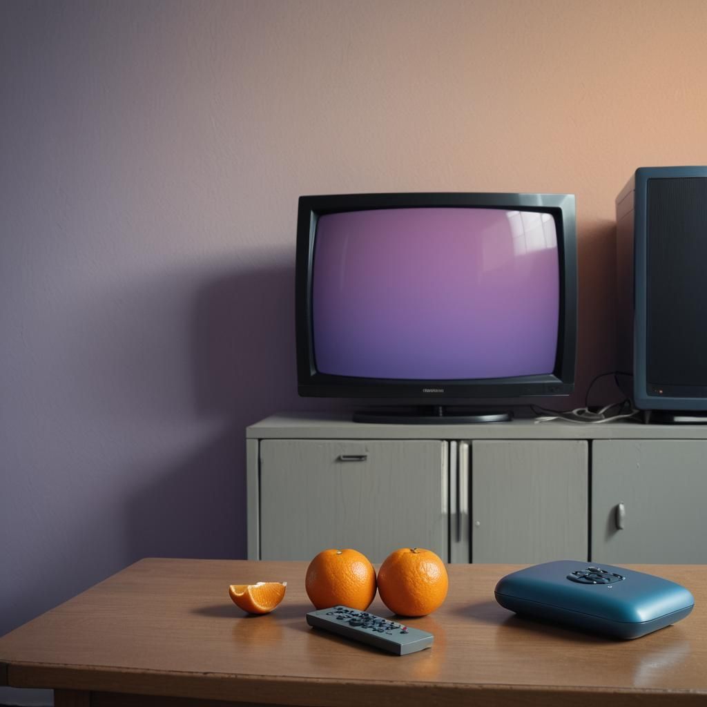 Poignant Orange Still Life in Digital Art