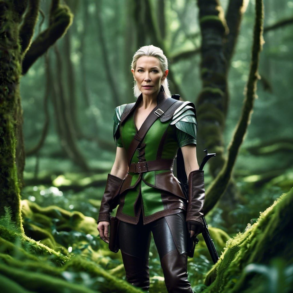 Elf Warrior Patrolling Forest with AK-47