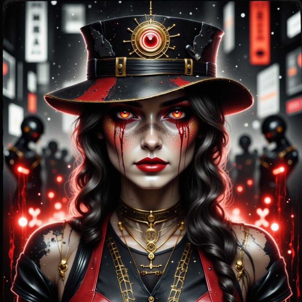 Glowing Neon Cityscape at Night