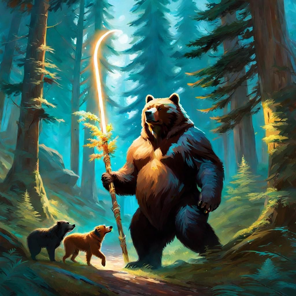 Magical Dog-Bear Forest Protector Concept Art