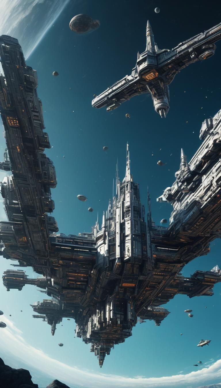 Epic Sci-Fi Fortress with Spaceship in Unreal Engine