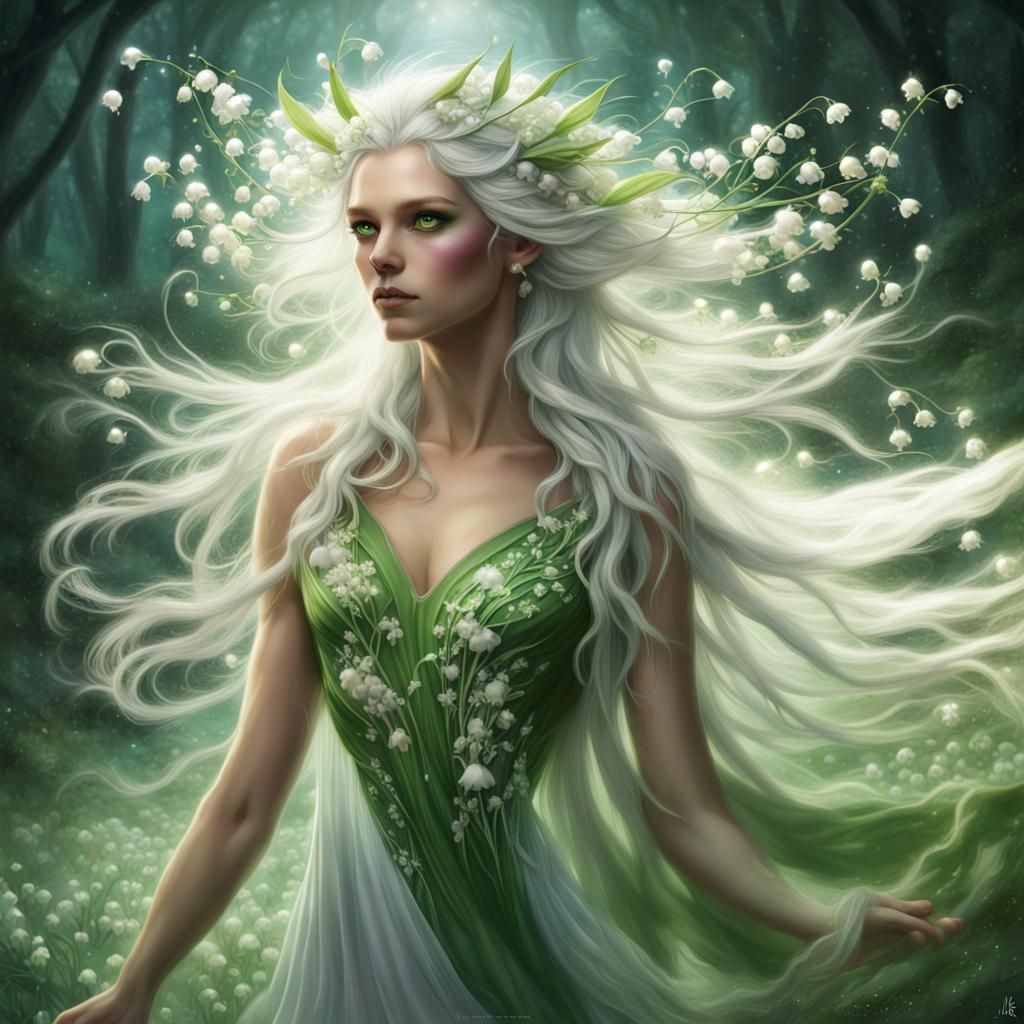 Glowing Lily of the Valley Fairy Portrait