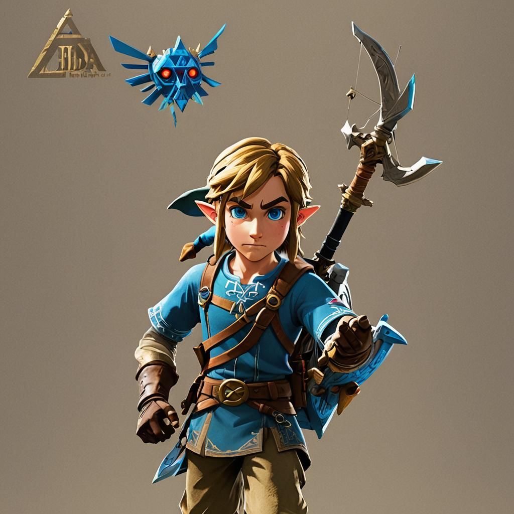 Link from Zelda: Breath of the Wild in 3D
