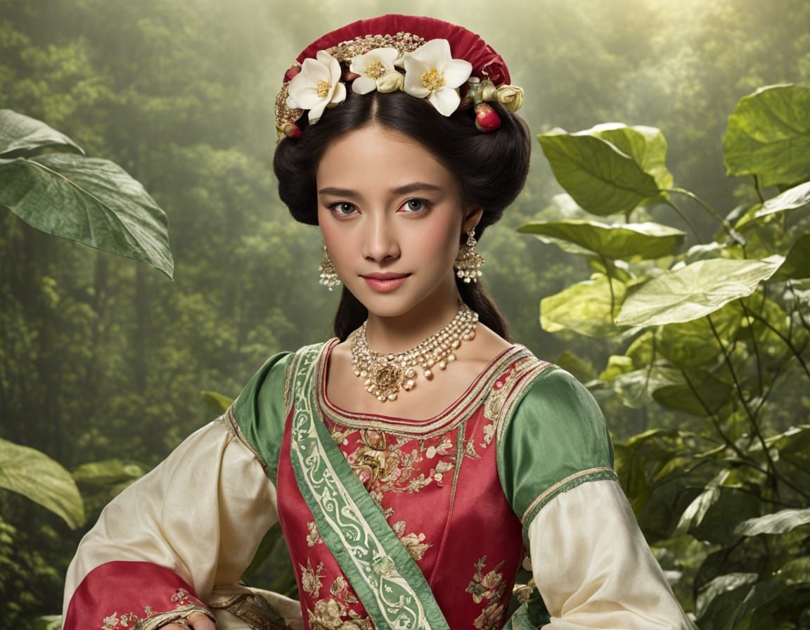 Elegant Vintage Woman in Nature