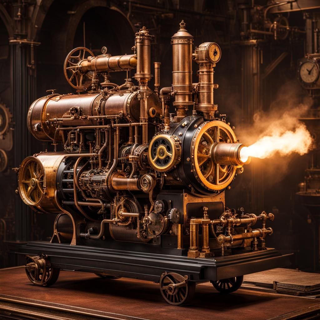 Intricate Steampunk Engine Design