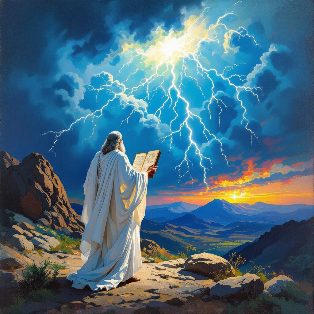 Moses and the Ten Commandments: A Cinematic Biblical Scene