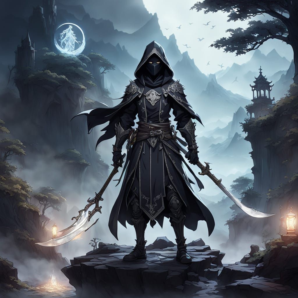 Mysterious Grim Reaper Ascends Dark Mountain