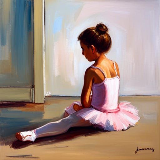 Ballerina in Oil Painting Style