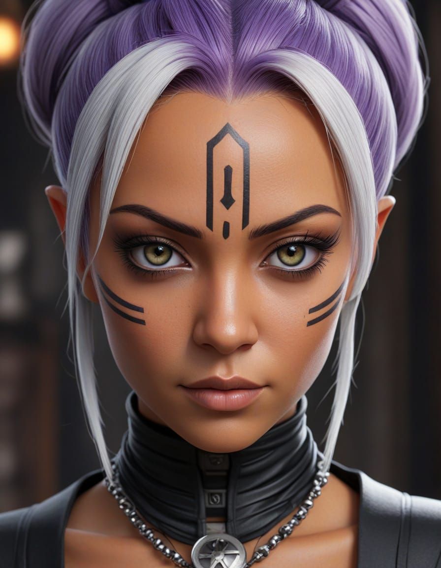 Surreal Steampunk Ahsoka Tano in Goth Attire