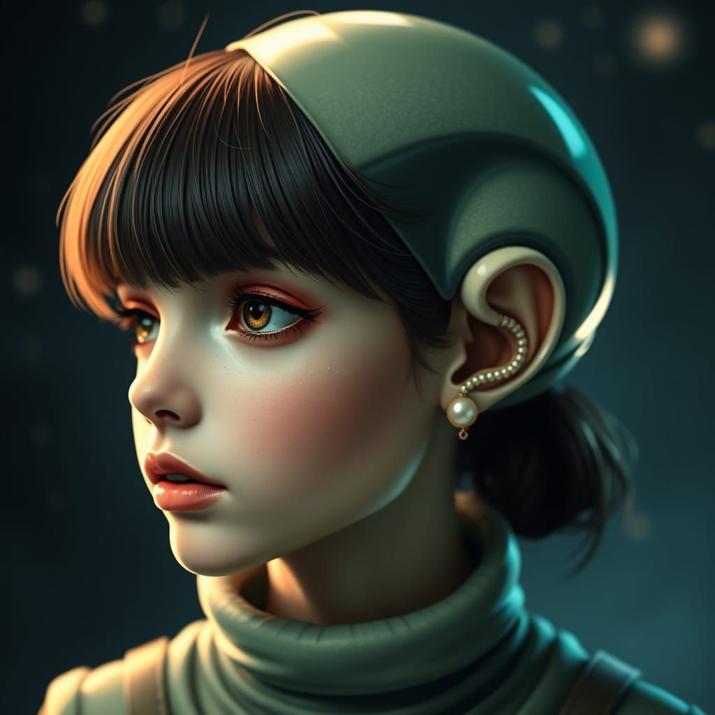 Galactic Goddess with Pearl Earring