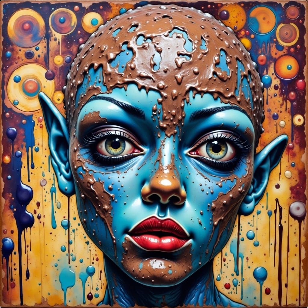 Dreamy Chocolate Sundae in Visionary Art Style