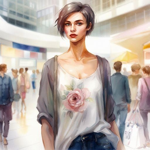 Watercolor Portrait of a Modern Ukrainian Woman