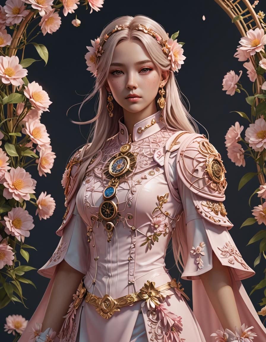 Dreamcatcher JiU romantic floral blush Versace style outfit