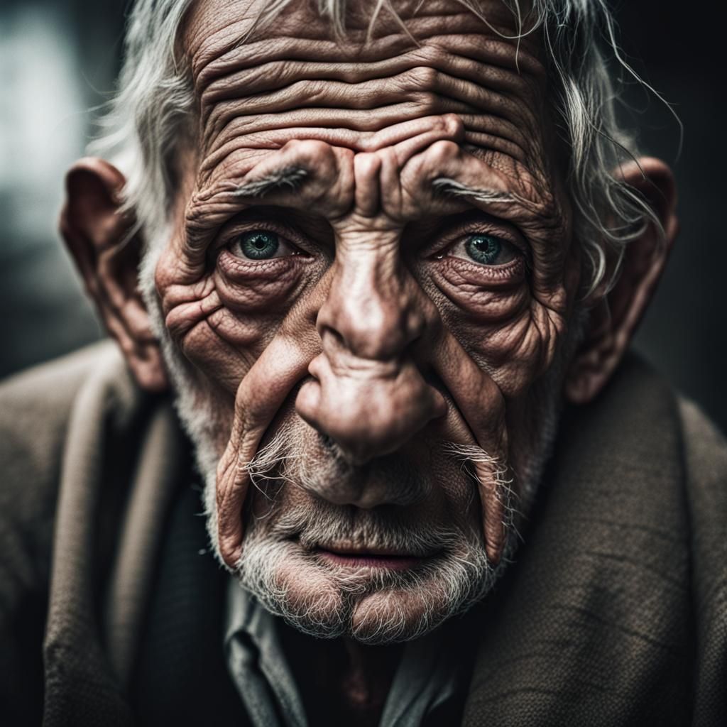 Elderly Men in Heroic Rescue Portrait
