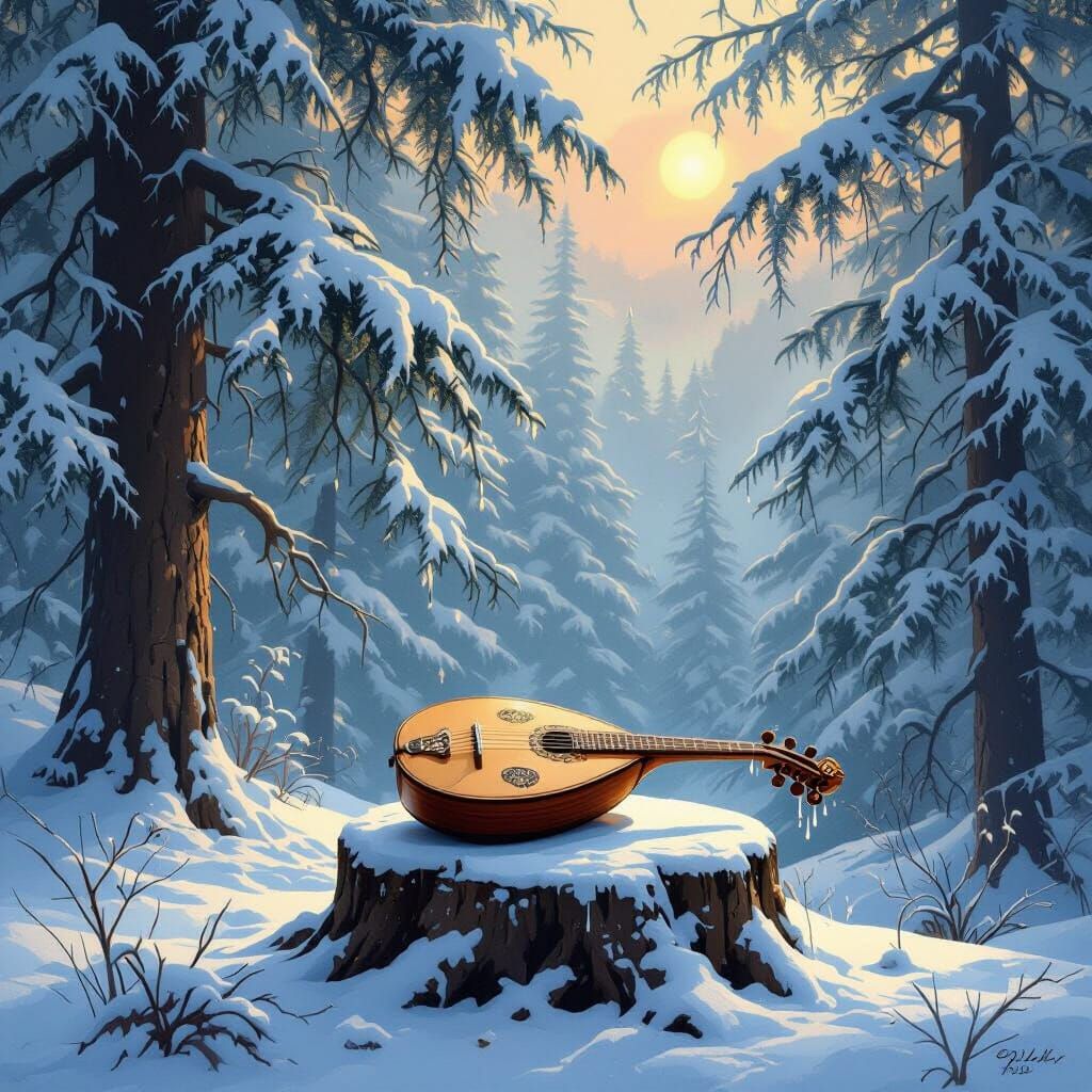 Snowy Lebanese Cedar Forest with Oud
