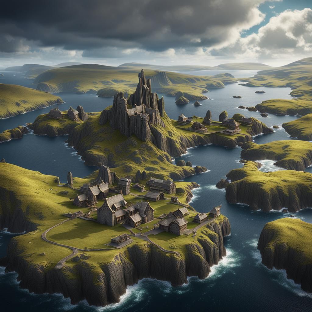 Fantastical Shetland Islands Concept Art in Deep Color