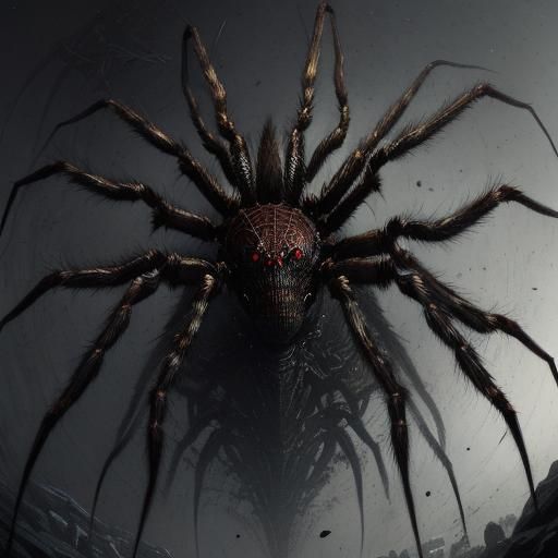 Female Werespider Spinner of Illusions in Horror Style