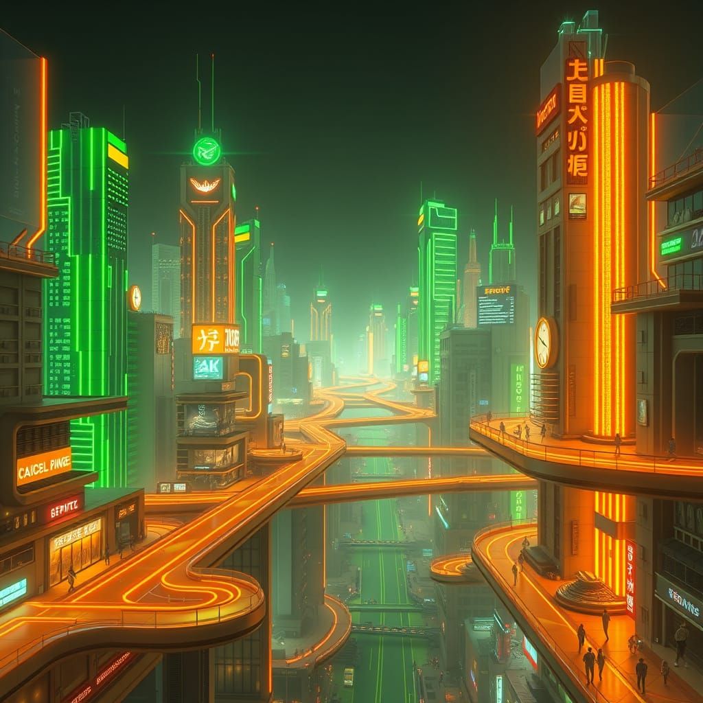 Futuristic City Pulsing with Neon Energy