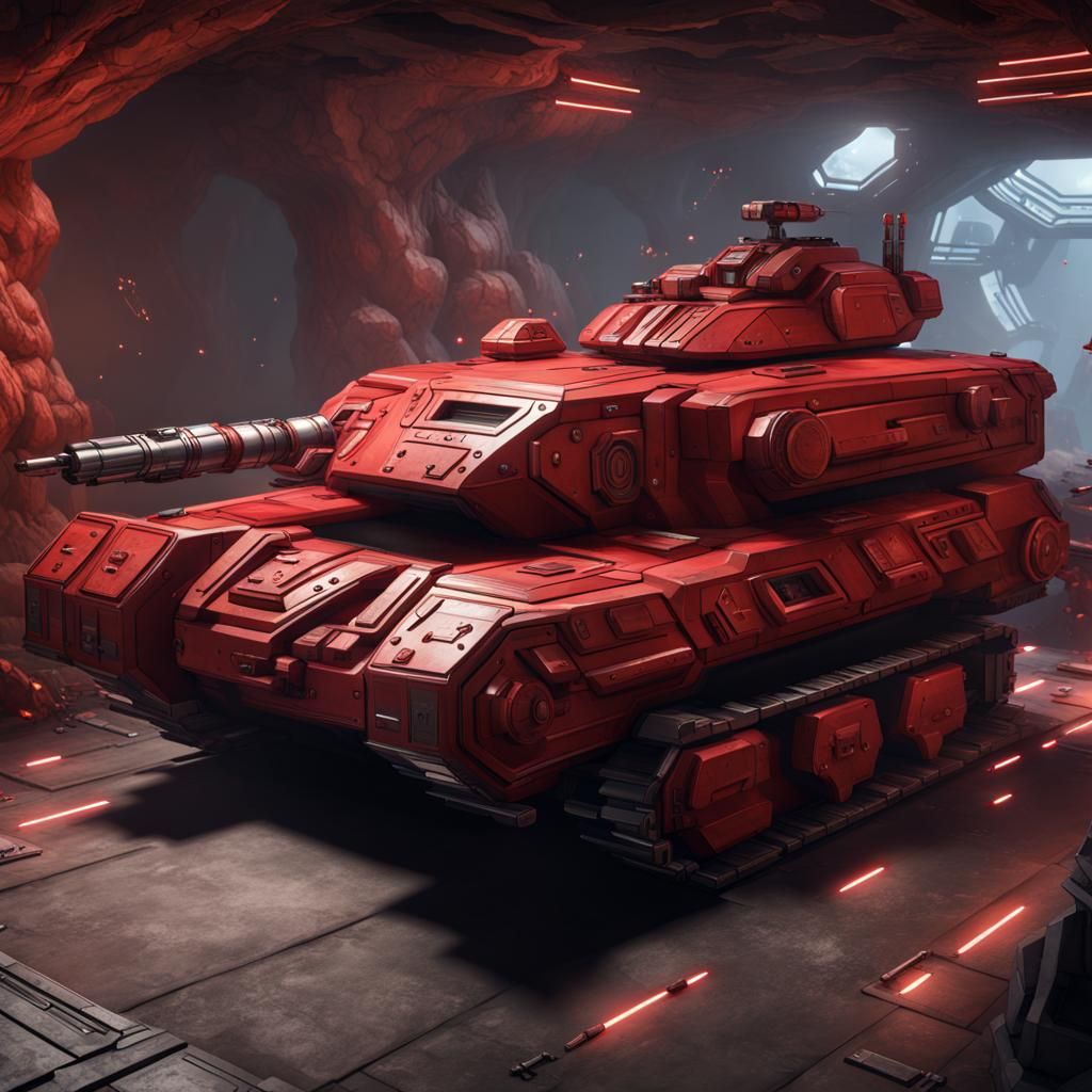 Futuristic Dwarven Tank in Space, Hi-Tech 8K Render