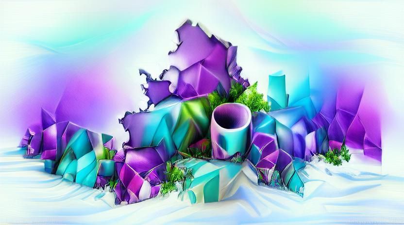 Colorful Fractal Background in 3D Hyperrealism