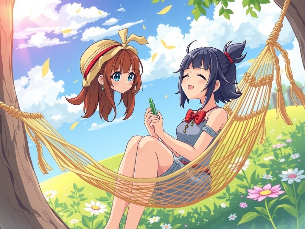 Anime Girl in Hemp Hammock