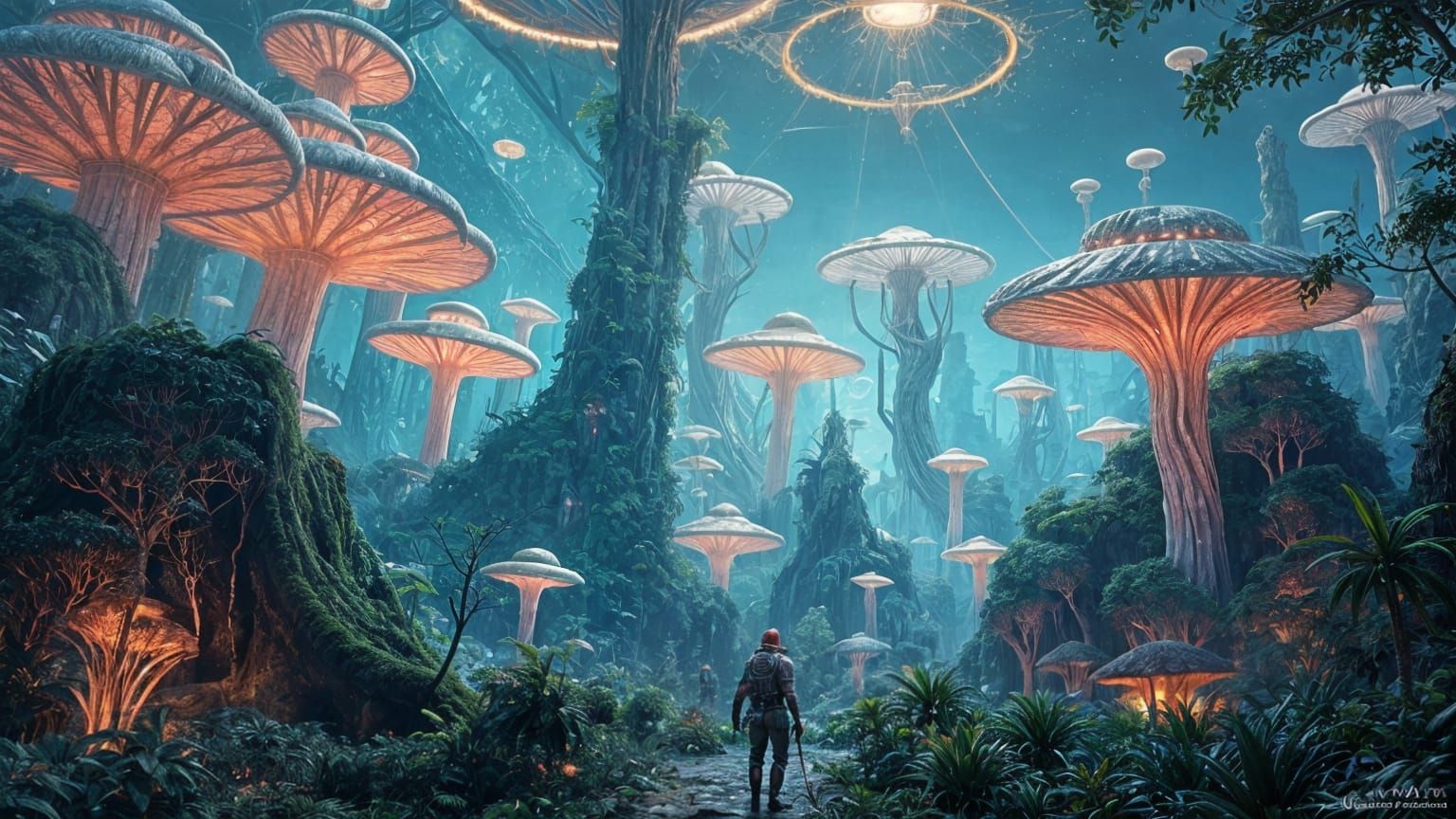 Bioluminescent Alien Jungle Concept Art