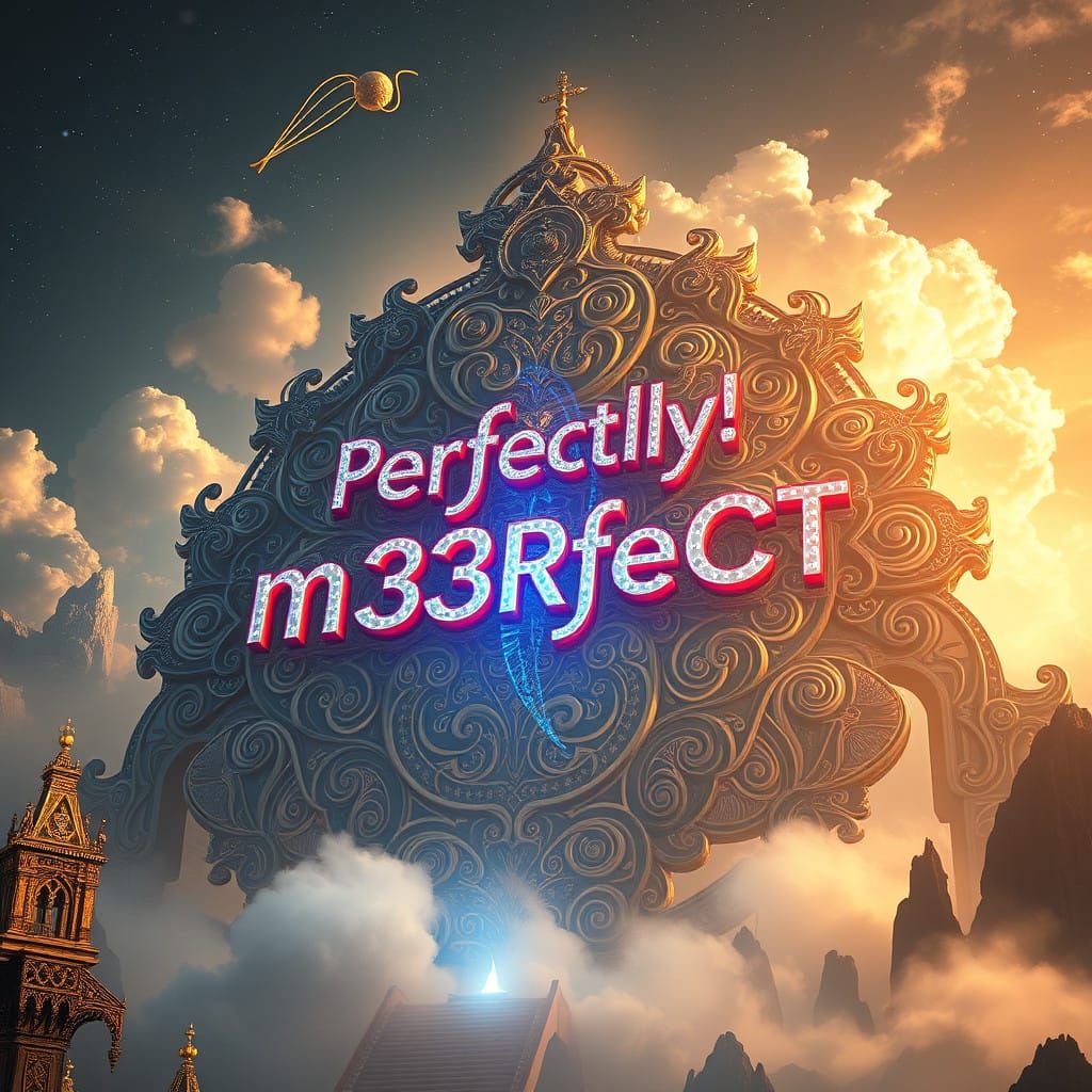 Hyperrealistic Sign of Perfection in Cyberpunk Aesthetic