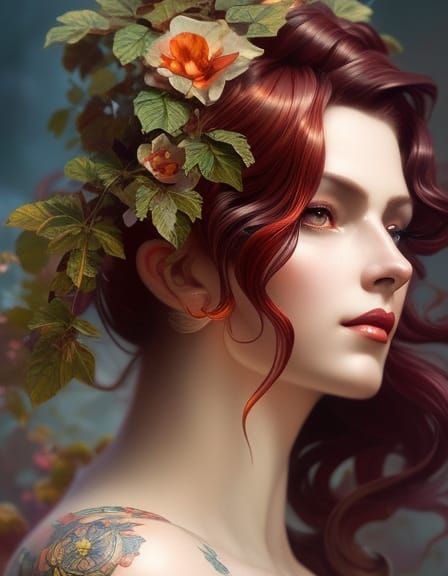 1800s Disney Style Poison Ivy Concept Art