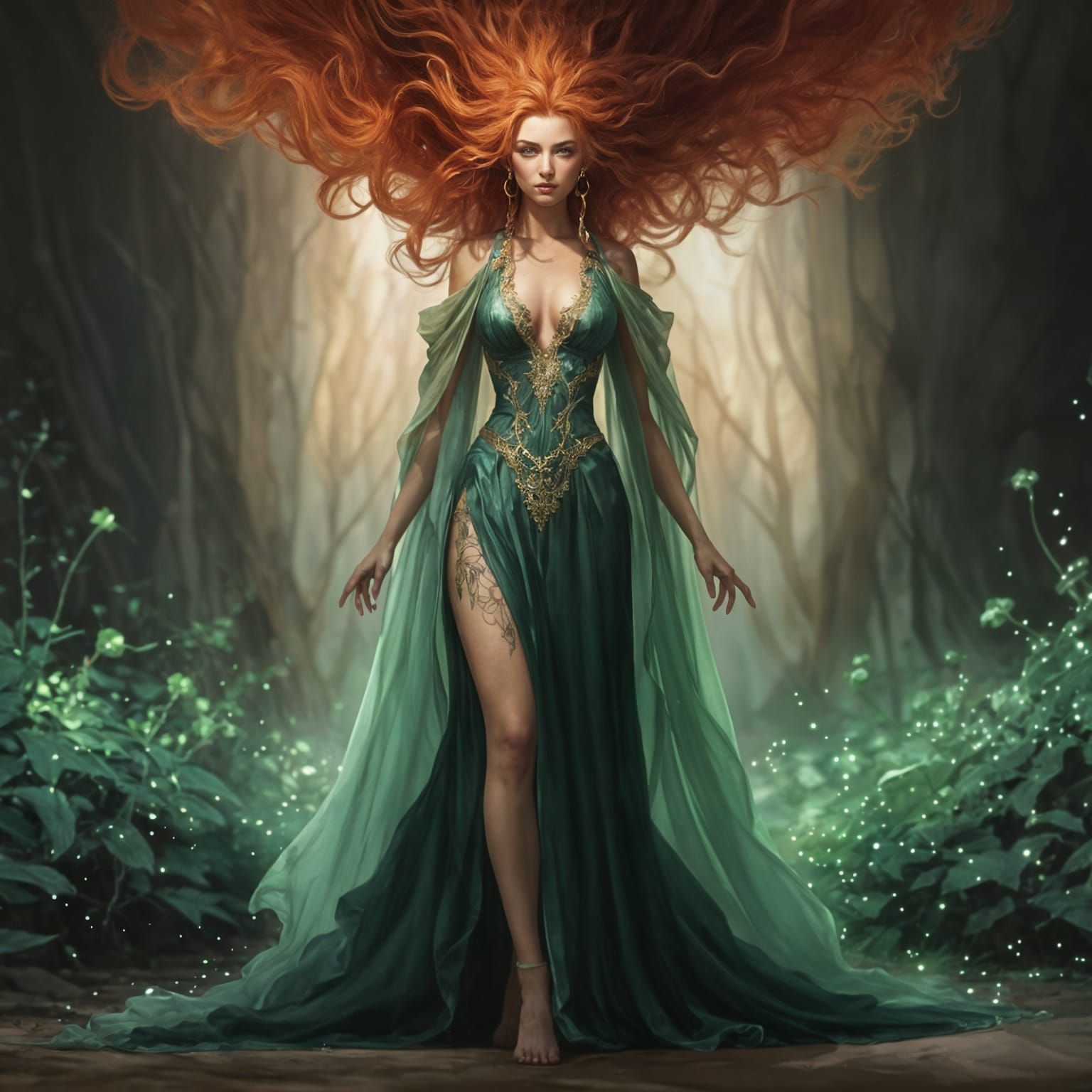 Ethereal Enchantress in a Mystical Realm