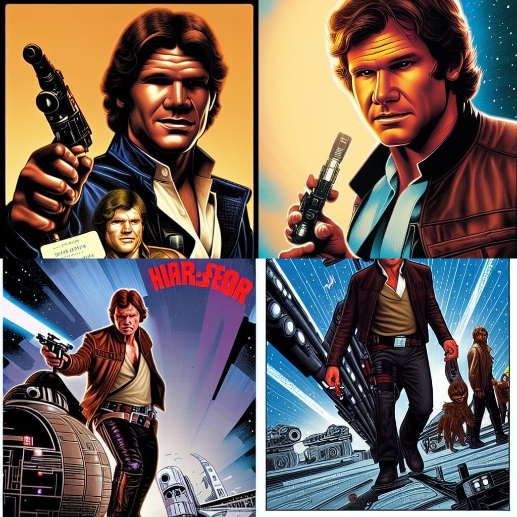 Han Solo Illustration in Comic Book Art Style