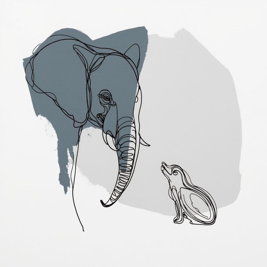 minimalist brushstrokes.