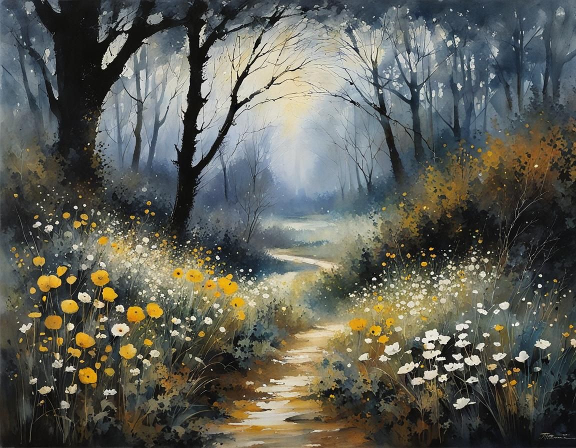 Whimsical Floral Dreams in Intricate Watercolor